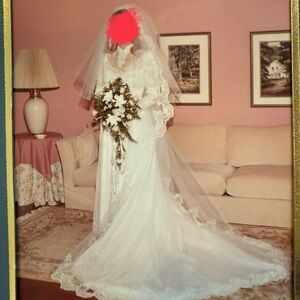 Elegant White Wedding Dress with Lace Details